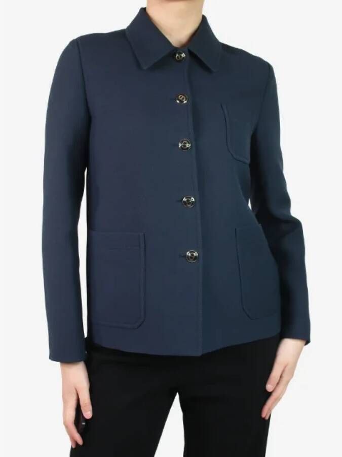 Dior Vintage Pre-owned Wool tops Blue Dames