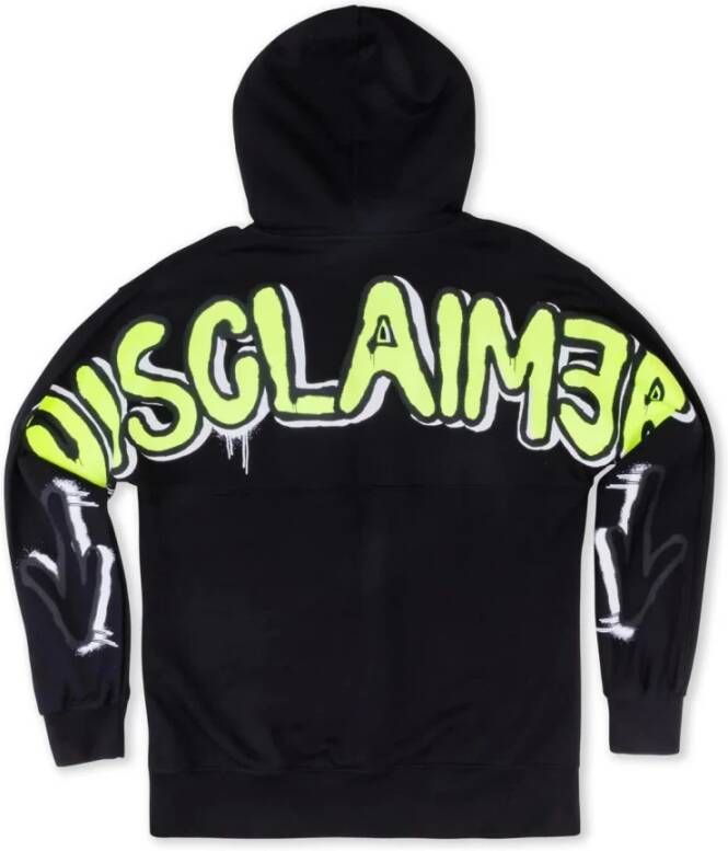 Disclaimer Zwarte hoodie met bedrukt logo Black Heren