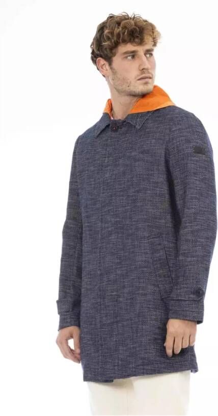 Distretto12 Waterdichte Hoodie met Rugzakriemen Blue Heren
