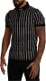 Dolce & Gabbana Black White Striped Polo Short Sleeve T-shirt Zwart Heren - Thumbnail 2