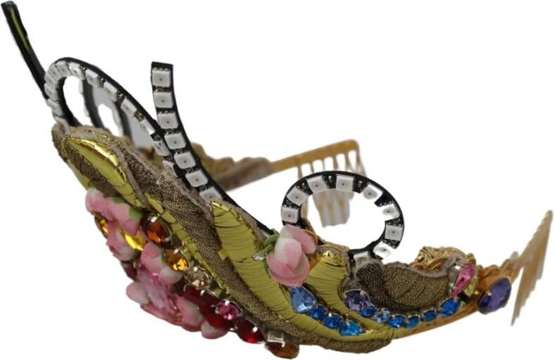 Dolce & Gabbana Authentieke Crystal Diadem Tiara met LED-verlichting Geel Dames