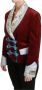 Dolce & Gabbana Red Velvet Baroque Crystal Blazerjas Jacket Rood Dames - Thumbnail 3