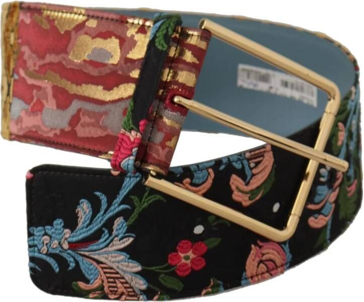 Dolce & Gabbana Leren riem met gegraveerde logogesp Meerkleurig Dames