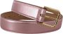 Dolce & Gabbana Metallic Roze Gepolijst Leren Logo Metalen Gesp Riem Pink Dames - Thumbnail 2