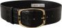 Dolce & Gabbana Brede Taille Ontwerp Leren Riem met Gouden Metalen Gesp Black Dames - Thumbnail 2