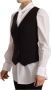 Dolce & Gabbana Black Button Down Sleeveless Vest Polyester Top Zwart Dames - Thumbnail 2