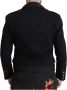 Dolce & Gabbana Black Button Embellished Cotton Blend Jacket Zwart Heren - Thumbnail 2