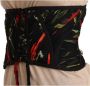 Dolce & Gabbana Black Corset Belt Stretch Waist Strap Silk Top Zwart Dames - Thumbnail 2