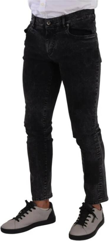 Dolce & Gabbana Black Cotton Stretch Skinny Denim Trouser Jeans Grijs Heren