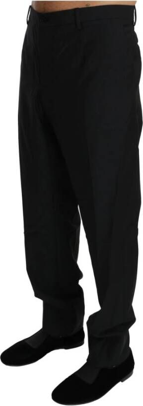 Dolce & Gabbana Black Dress Formal Trouser Men Wool Pants Zwart Heren
