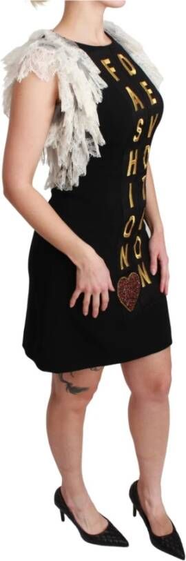 Dolce & Gabbana Black Fashion Devotion Sheath Mini Dress Zwart Dames