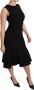 Dolce & Gabbana Black Fit Flare Wool Stretch Sheath Dress Zwart Dames - Thumbnail 2