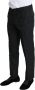 Dolce & Gabbana Black Floral Brocade Slim Trouser Pants Zwart Heren - Thumbnail 2