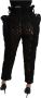 Dolce & Gabbana Black Floral Lace Tapered High Waist Pants Zwart Dames - Thumbnail 2