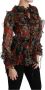 Dolce & Gabbana Zwarte Bloemen Zijden Blouse Black Dames - Thumbnail 2