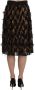Dolce & Gabbana Black Gold Fringe Metallic Pencil A-line Skirt Meerkleurig Dames - Thumbnail 2