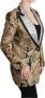 Dolce & Gabbana Zwart Goud Bloemen Jacquard Blazer Multicolor Dames - Thumbnail 2