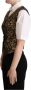 Dolce & Gabbana Luxe Zwart Goud Jacquard Zijden Vest Multicolor Dames - Thumbnail 2