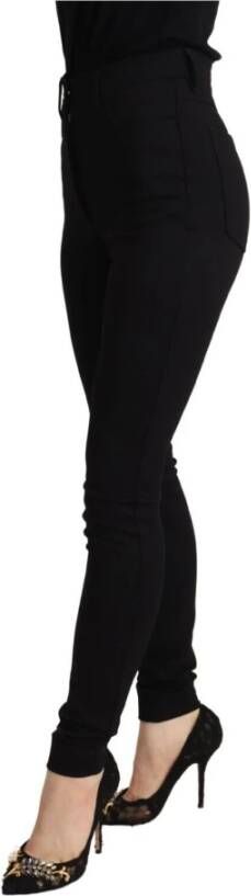Dolce & Gabbana Black High Waist Skinny Slim Fit Pants Zwart Dames