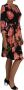 Dolce & Gabbana Black Pink Tulip Print Stretch Shift Dress Zwart Dames - Thumbnail 4