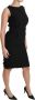 Dolce & Gabbana Black Sheath Stretch Formal Dress Zwart Dames - Thumbnail 2