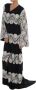 Dolce & Gabbana Zwarte Zijden Bloemenkanten Kaftan Jurk Black Dames - Thumbnail 2