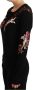 Dolce & Gabbana Black Silk Knit Roses Angel Pullover Sweater Zwart Dames - Thumbnail 2