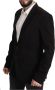 Dolce & Gabbana Black Wool Single Breasted Coat Blazerjas Zwart Heren - Thumbnail 2