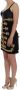 Dolce & Gabbana Zwarte Wol Stretch Gouden A-Lijn Jurk Black Dames - Thumbnail 2
