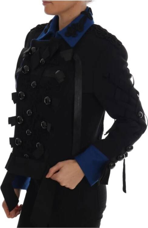 Dolce & Gabbana Zwarte Wollen Trenchcoat Herfst 2016 Collectie Zwart Heren