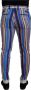 Dolce & Gabbana Blauw Gestreepte Zijden Katoenen Slim Broek Blauw Heren - Thumbnail 2