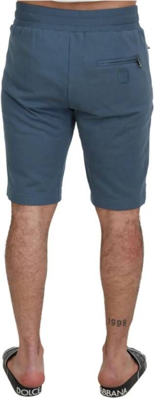 Dolce & Gabbana Blauwe Bermuda Shorts met Logo Detail Blauw Heren