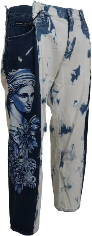 Dolce & Gabbana Blauwe Ceasar Denim Katoenen Losse Fit Jeans Blauw Heren