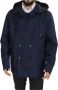 Dolce & Gabbana Blue Hooded Double Breasted Coat Jacket Blauw Heren - Thumbnail 4