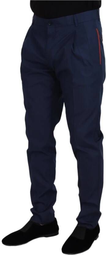 Dolce & Gabbana Blauwe Katoenen Chino Formele Broek Blauw Heren