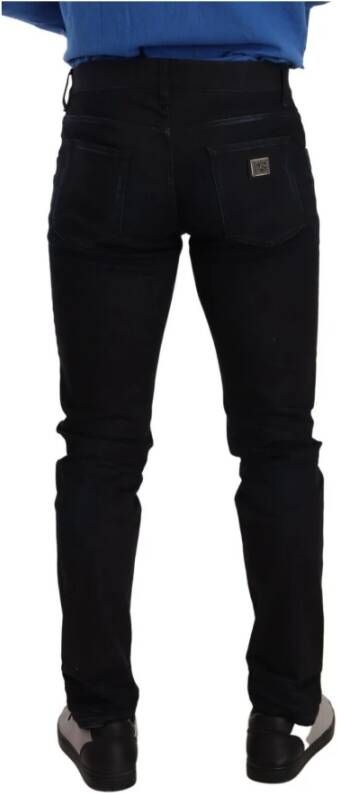 Dolce & Gabbana Blauwe Skinny Stretch Denim Jeans Blauw Heren