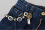 Dolce & Gabbana Hoge taille wijde pijp jeans met ketting Blue Dames - Thumbnail 5