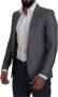 Dolce & Gabbana Gray Wool Silk Slim Fit Jacket Blazer Grijs Heren - Thumbnail 2