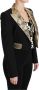 Dolce & Gabbana Black Jacquard Vest Blazerjas Coat Wool Jacket Zwart Dames - Thumbnail 2