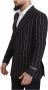 Dolce & Gabbana Zwarte Gestreepte Dubbelrij Blazer Black Heren - Thumbnail 2