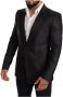 Dolce & Gabbana Elegante Zwarte Metallic Slim Fit Blazer Jas Black Heren - Thumbnail 2