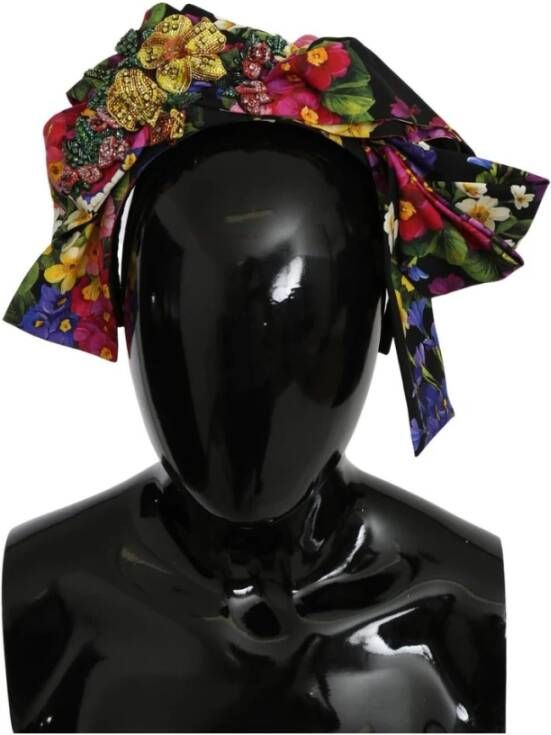 Dolce & Gabbana Bloemen Zijden Haarband Exclusief en Zeldzaam Meerkleurig Dames