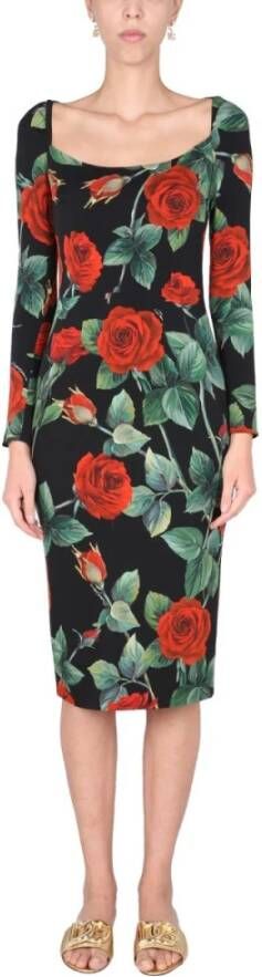Dolce & Gabbana Bloemetjesjurk Zwart Dames