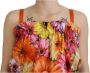 Dolce & Gabbana Bloemige Elegantie Mouwloze Crop Top Multicolor Dames - Thumbnail 3