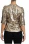 Dolce & Gabbana Gouden Pailletten Papegaai Kristal Blouse Yellow Dames - Thumbnail 2