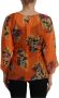 Dolce & Gabbana Oranje Bloemenprint Blouse met Lange Mouwen Orange Dames - Thumbnail 2