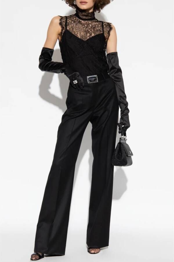 Dolce & Gabbana Re-Edition 2001-02 collectie kanten top Zwart Dames