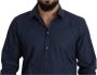 Dolce & Gabbana Blauwe Katoenen Martini Slim Fit Overhemd Blue Heren - Thumbnail 2