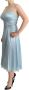 Dolce & Gabbana Blue Lace A-line Spaghetti Strap Midi Dress Blauw Dames - Thumbnail 2