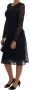 Dolce & Gabbana Blauwe Taormina Bloemenkanten Sheath Jurk Black Dames - Thumbnail 2